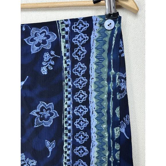Women's STUDIO C CANADA Blue & Green Wrap Midi Skirt Women's Size 14 Classic - Picture 4 of 11